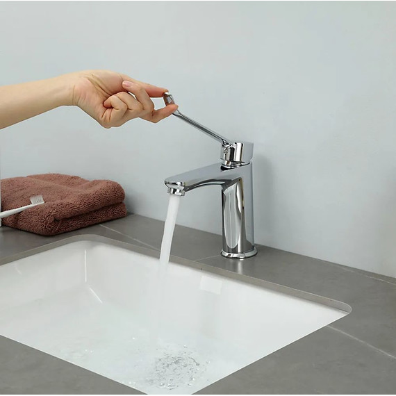 Смеситель для раковины с локтевой (хирургической) ручкой Gappo G1021, Цвет производителя: хром - фото 12