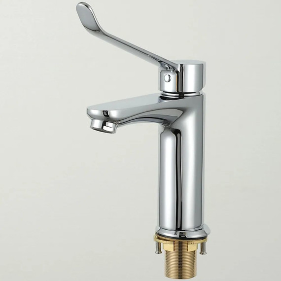 Смеситель для раковины с локтевой (хирургической) ручкой Gappo G1021, Цвет производителя: хром - фото 7
