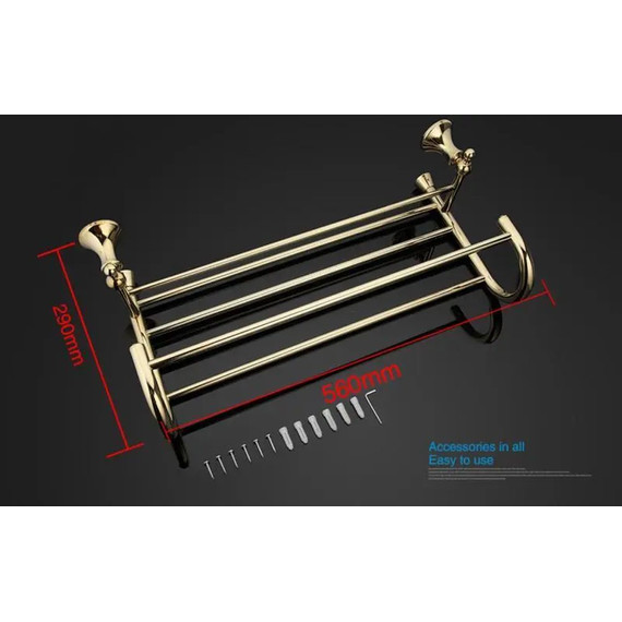 Полка для полотенец Gappo G1424, цвет золото - фото 6