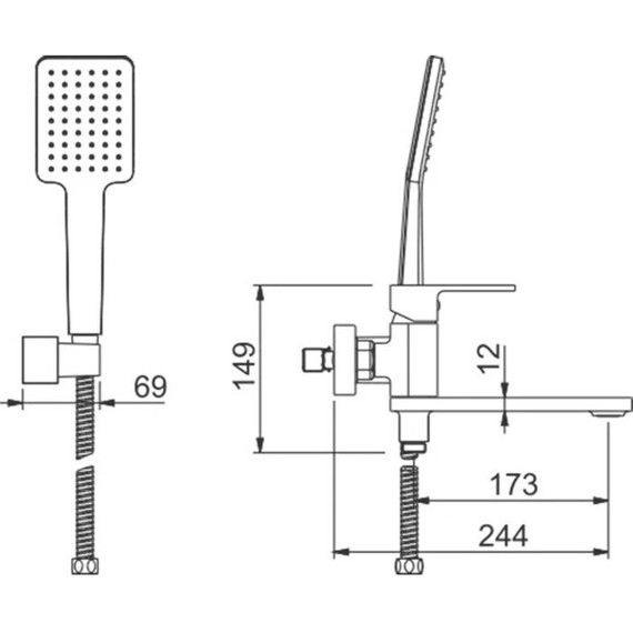 Смеситель для ванны с душевым гарнитуром Gappo G3283-8, хром/белый - фото 18