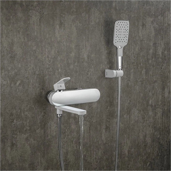 Смеситель для ванны с душевым гарнитуром Gappo G3283-8, хром/белый - фото 3