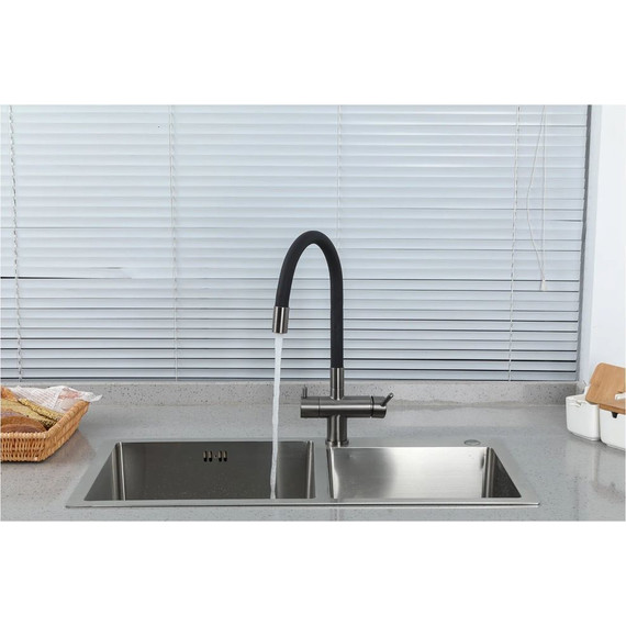 Смеситель для кухни Gappo G4398-39, оружейная сталь/чёрный - фото 14