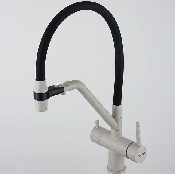 Смеситель для кухни Gappo G4398-81, белый/черный - фото 6