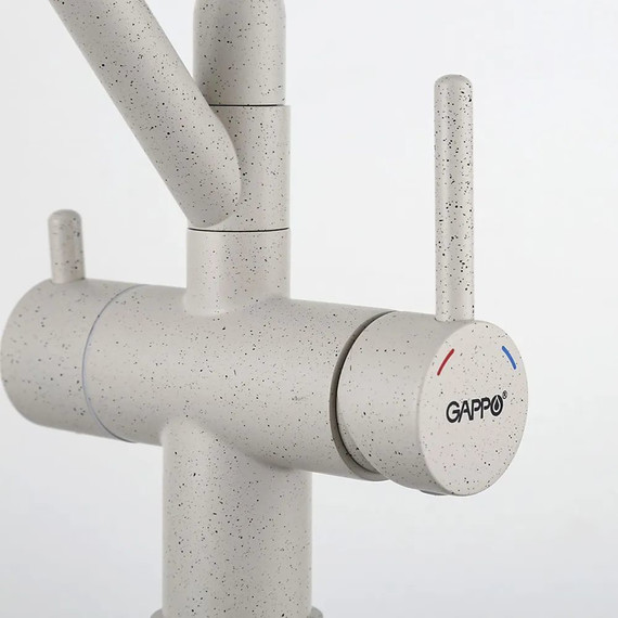 Смеситель для кухни Gappo G4398-81, белый/черный - фото 8