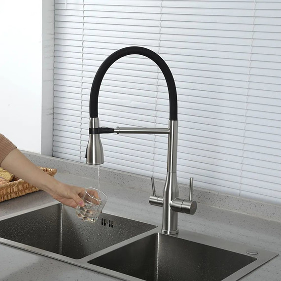 Смеситель для кухни Gappo G4399-75, сатин/черный - фото 11