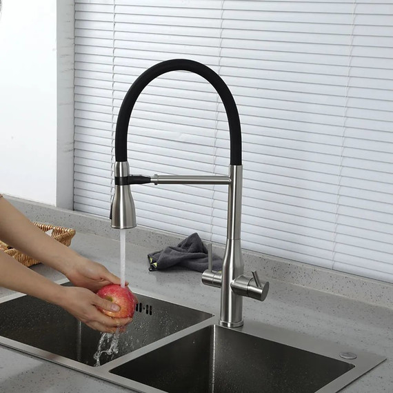 Смеситель для кухни Gappo G4399-75, сатин/черный - фото 13