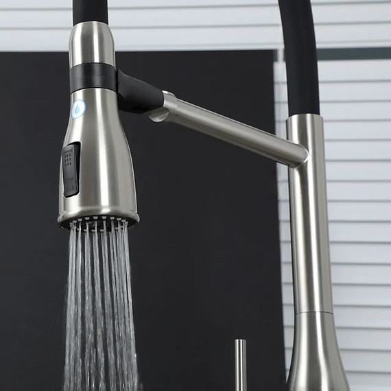 Смеситель для кухни Gappo G4399-75, сатин/черный - фото 2