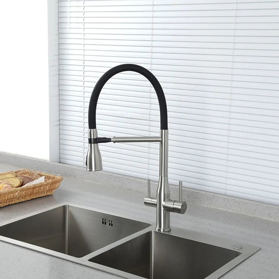 Смеситель для кухни Gappo G4399-75, сатин/черный - фото 9