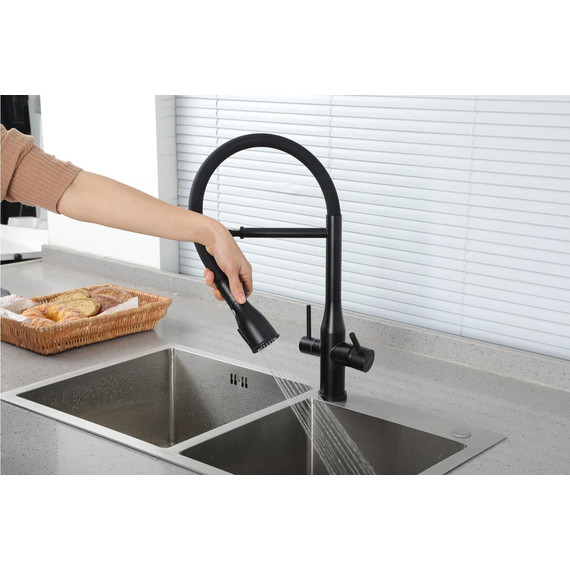 Смеситель для кухни Gappo G4399-76, черный - фото 7