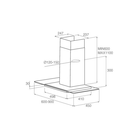 Вытяжка JET AIR MOLLY P 90 INX (прозрачное стекло) - фото 3