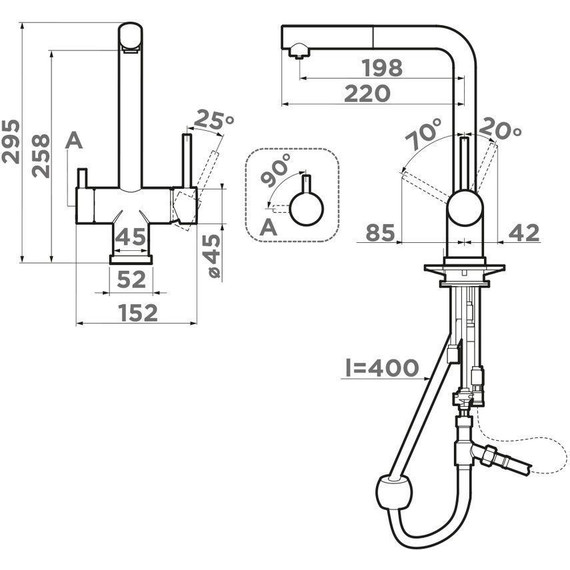 Смеситель для кухни Omoikiri Takamatsu-S LG 4994476, светлое золото - фото 2