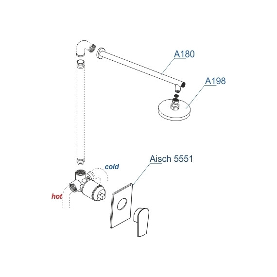 Душевая система для душа WasserKraft Aisch A55180, золото матовое - фото 3
