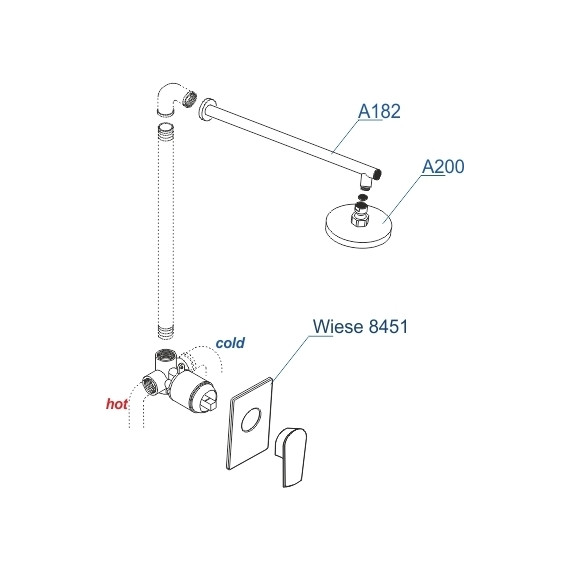 Душевая система для душа WasserKraft Wiese A84182, оружейная сталь - фото 3