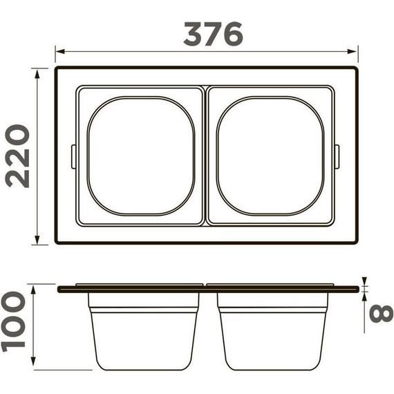 Контейнер для кухонной мойки Omoikiri DC-04-2 GB 4999085, графит - фото 2