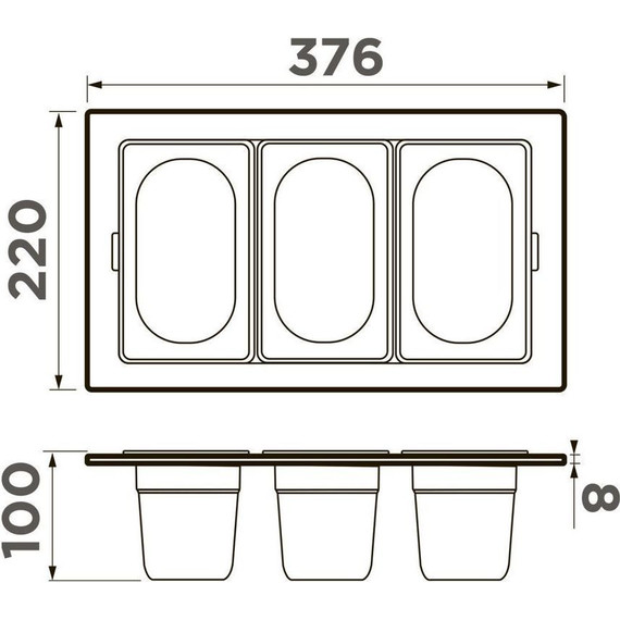 Контейнер для кухонной мойки Omoikiri DC-04-3 LG 4999089, светлое золото - фото 2