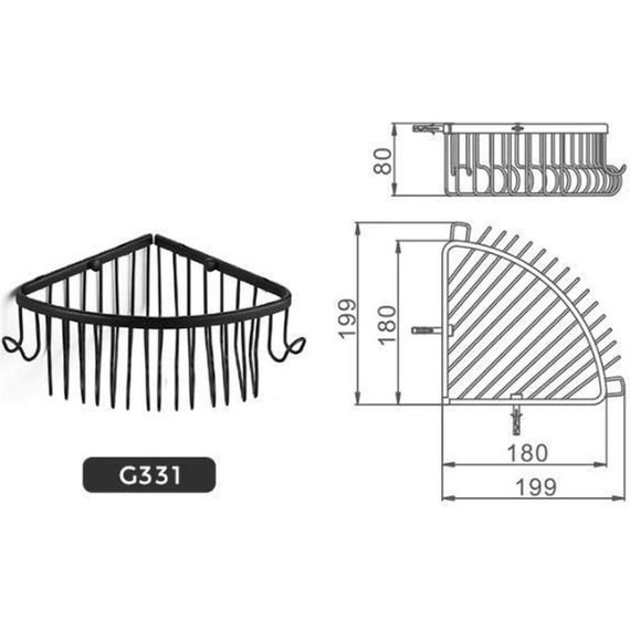Полка угловая Gappo G331, цвет чёрный - фото 5