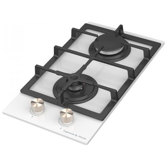 Газовая варочная поверхность Zigmund & Shtain M 26.3 W Domino (белое стекло) - фото 2