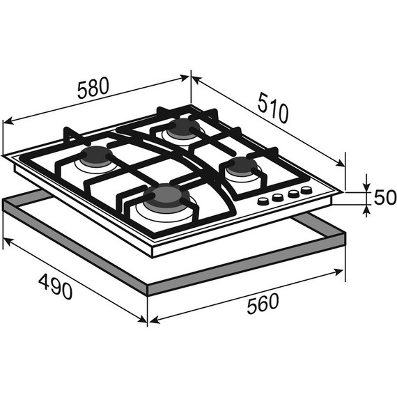 Газовая варочная поверхность Zigmund & Shtain M 27.6 W (белое стекло) - фото 6