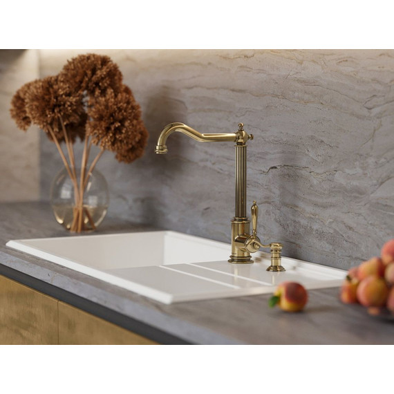 Смеситель для кухни Omoikiri Toshima AB 4994324, античная латунь - фото, картинка 2 Смеситель для кухни Omoikiri Toshima AB 4994324, античная латунь - фото 2