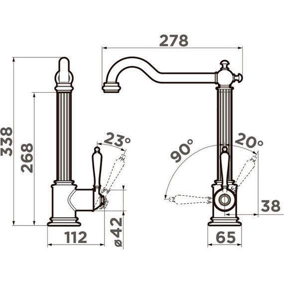 Смеситель для кухни Omoikiri Toshima SI 4994326, античное серебро - фото 4