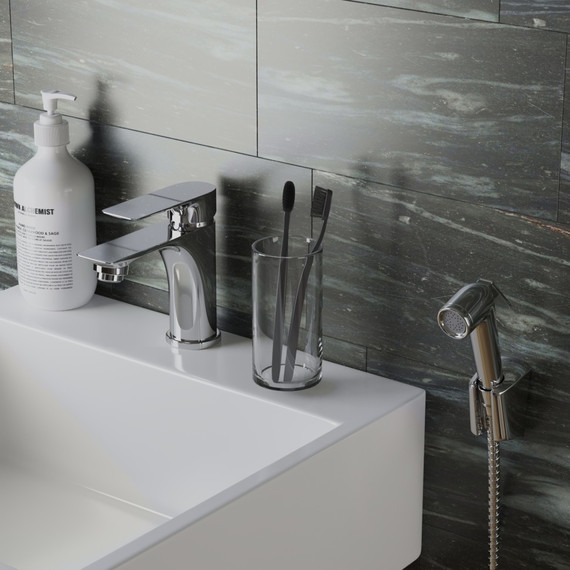 Смеситель для раковины с гигиеническим душем Paini Garda 76CR205/574 - фото 2