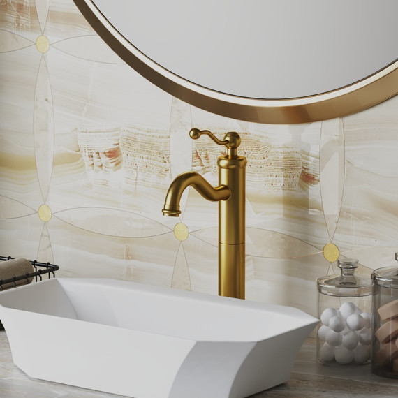 Смеситель для раковины высокий Paini Duomo 88PJ205LL, золото матовое - фото 2