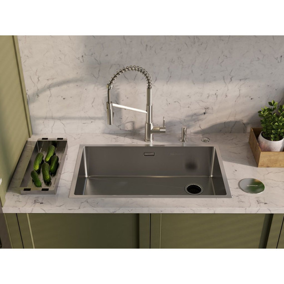 Кухонная мойка Taki 74-U/IF Side IN 1,2 мм 4993170, Цвет производителя: нержавеющая сталь - фото 2