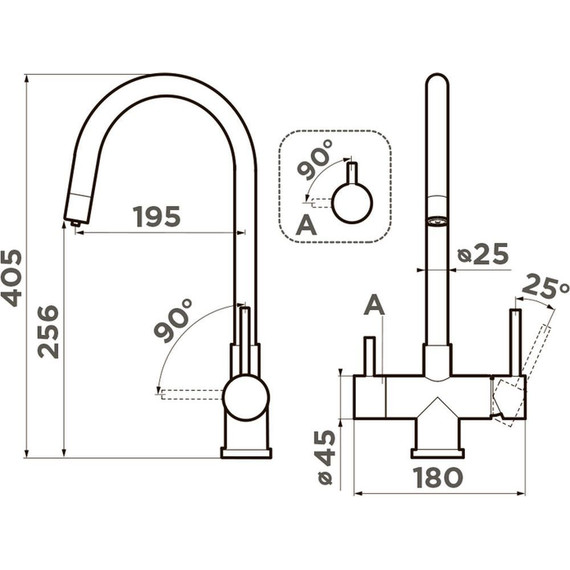 Смеситель для кухни Omoikiri Akita GB 4994354, графит - фото 2