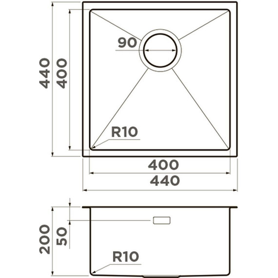 Кухонная мойка Taki 44-U/IF GB 1,2 мм 4997017, графит - фото 3