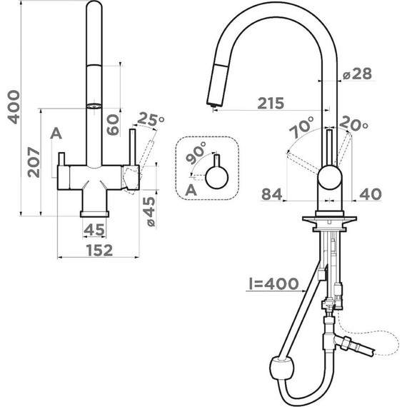 Смеситель для кухни Omoikiri Akita-S LG 4994350, светлое золото - фото 2