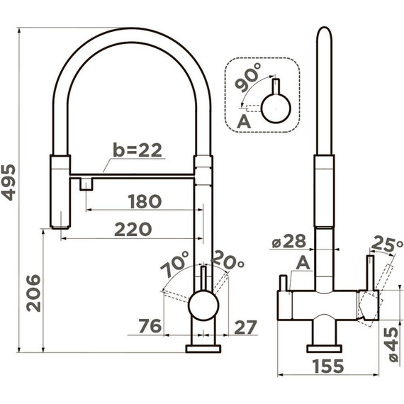Смеситель для кухни Omoikiri Kanto SL 4994429, sicilian lemon матовый - фото 2