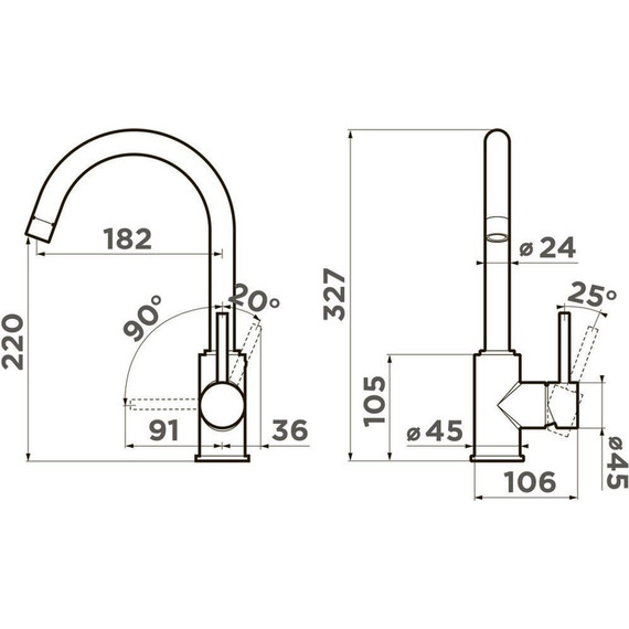 Смеситель для кухни Omoikiri Shinagawa PA-P 4974157, пастила - фото 2