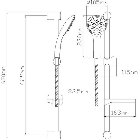 Душевой гарнитур Diadonna D64-0001 - фото 2