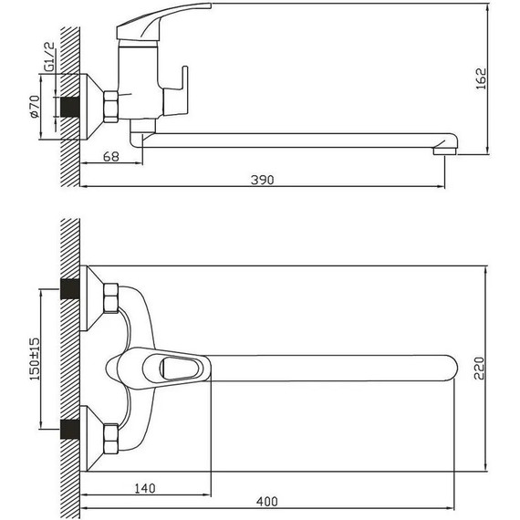 Смеситель для ванны Diadonna D80-222111 - фото 3