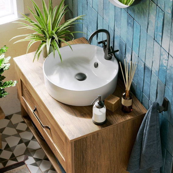 Тумба подвесная со столешницей Aqwella Craft 80 см CRF0108DB, дуб балтийский - фото 4