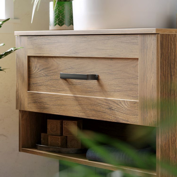 Тумба подвесная со столешницей Aqwella Craft 80 см CRF0108DB, дуб балтийский - фото 5