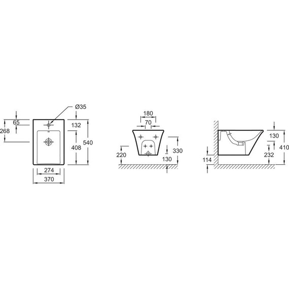 Биде подвесное Jacob Delafon Grands Boulevards EMH0002-00 - фото, картинка 3 Биде подвесное Jacob Delafon Grands Boulevards EMH0002-00 - фото 3