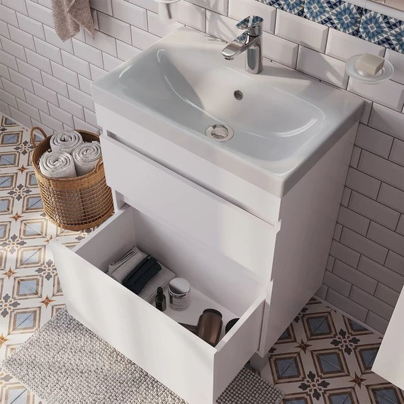 Тумба напольная с раковиной Iddis Zodiac 60 см ZOD6CBFi95K, белый матовый - фото 6