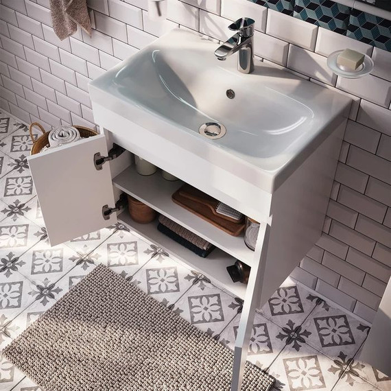 Тумба подвесная с раковиной Iddis Zodiac 60 см ZOD6CD0i95K, белый матовый - фото 5