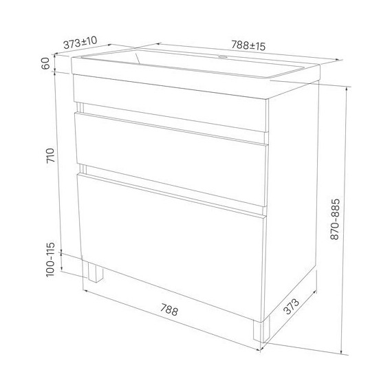 Тумба напольная с раковиной Iddis Zodiac 80 см ZOD8CBFi95K, белый матовый - фото 7