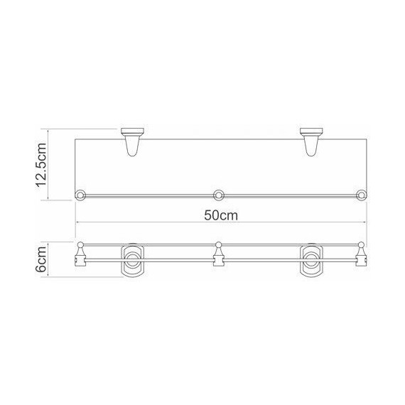 Стеклянная полка WasserKraft Oder K-3044 - фото 3