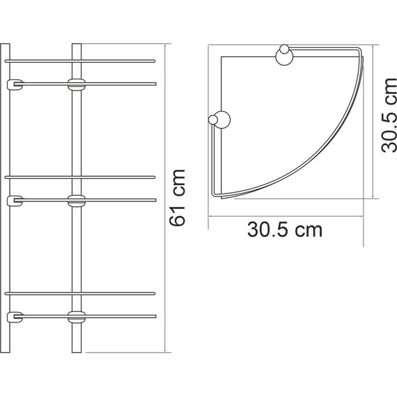 Стеклянная полка угловая WasserKraft K-3133W, цвет белый - фото 2