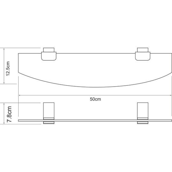 Стеклянная полка WasserKraft Abens K-3224, цвет чёрный - фото 4