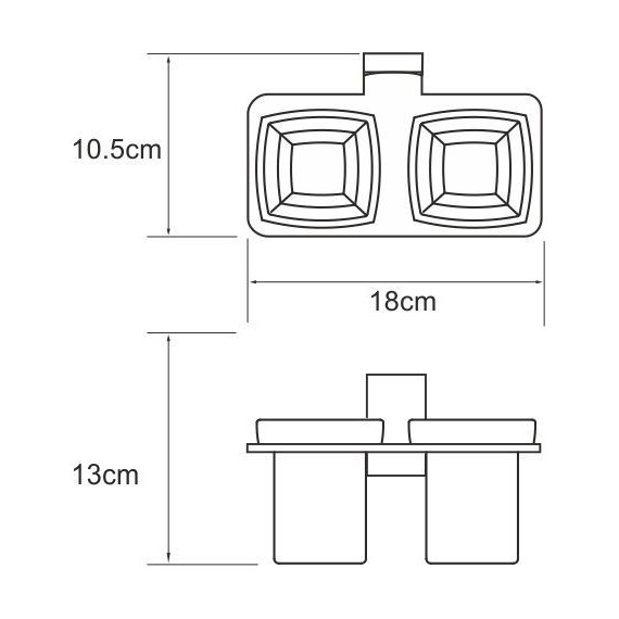 Двойной стакан для зубных щеток WasserKraft Abens K-3228D, цвет чёрный - фото 4