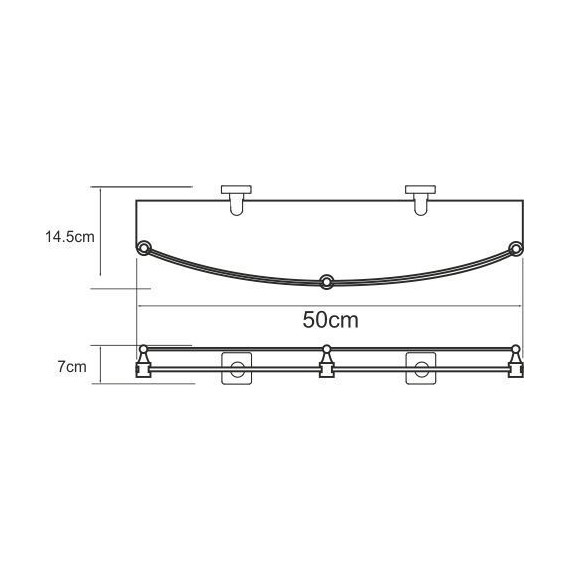 Стеклянная полка WasserKraft Dill K-3944 - фото 4