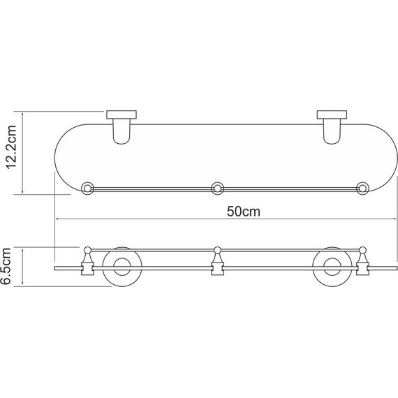 Стеклянная полка WasserKraft Isen K-4044 - фото 3