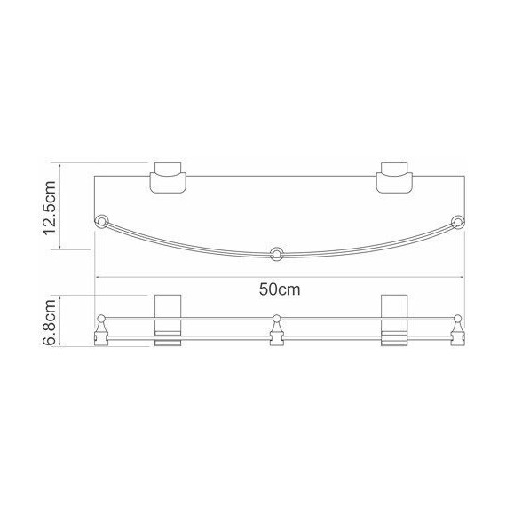 Стеклянная полка WasserKraft Leine K-5044 - фото 3