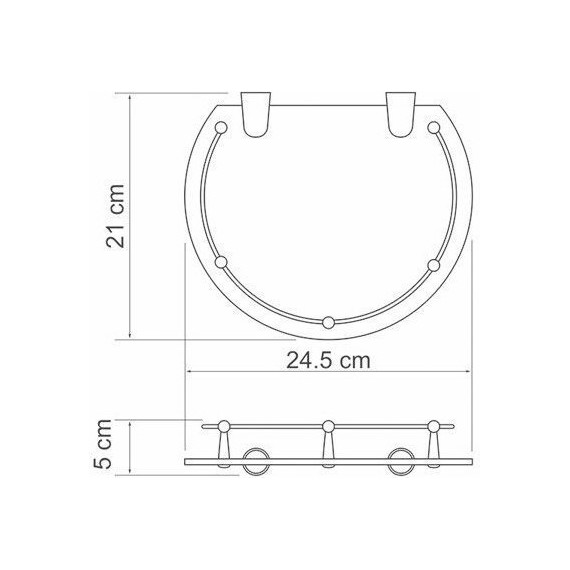 Стеклянная полка WasserKraft K-566 - фото 3
