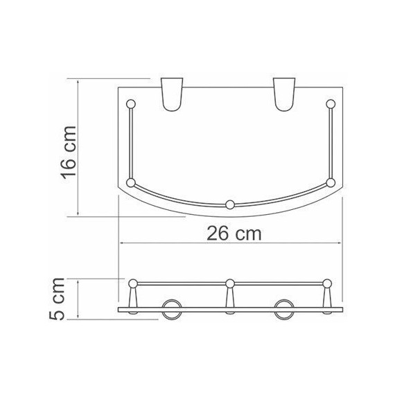 Стеклянная полка WasserKraft K-588 - фото 3