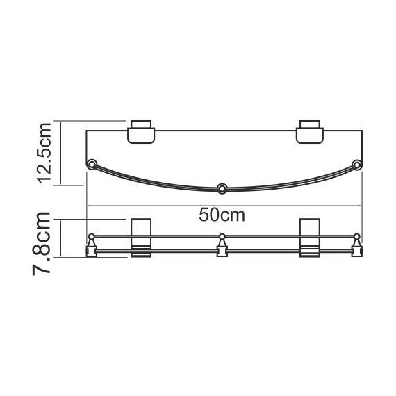 Стеклянная полка WasserKraft Lopau K-6044 - фото 4